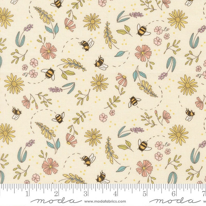 Pollinators Bee Florals Cloud - Moda from Fort Worth Fabric Studio