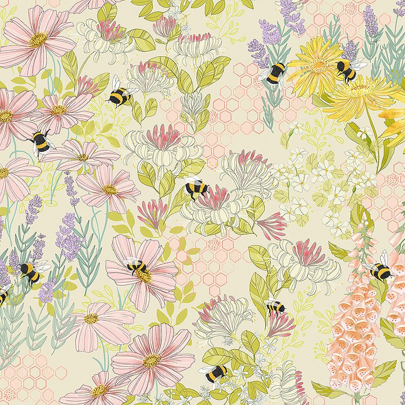 Pollinators Bee Garden Cloud - Moda from Fort Worth Fabric Studio