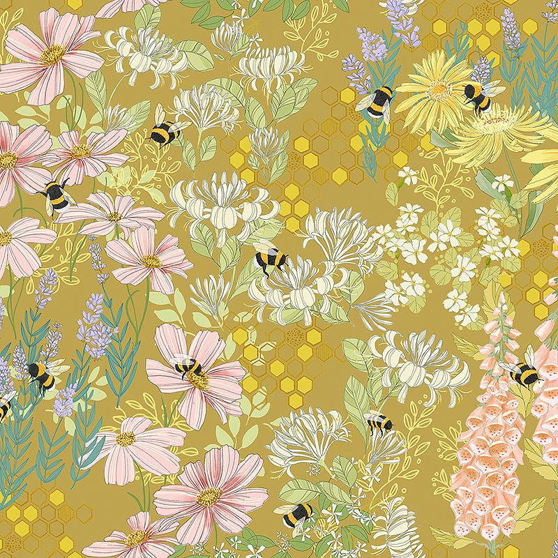 Pollinators Bee Garden Golden - Moda from Fort Worth Fabric Studio