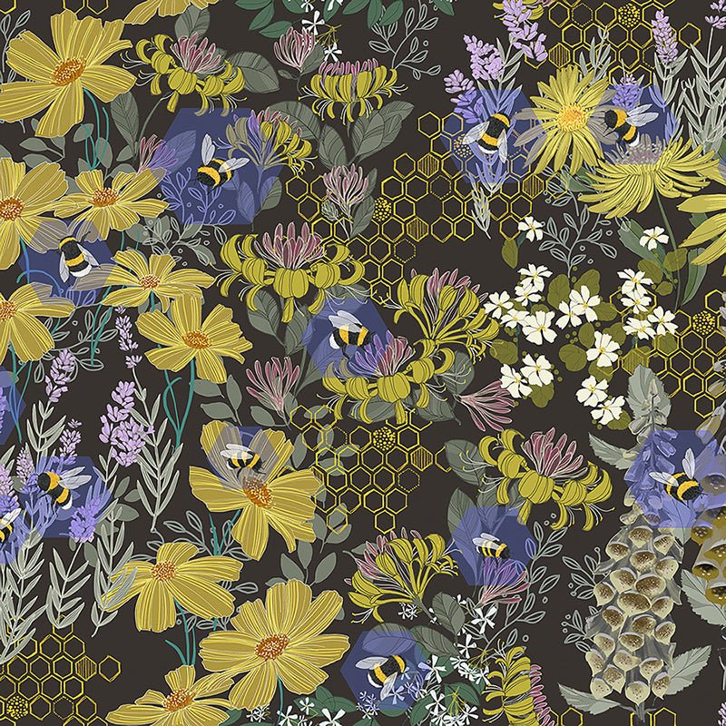 Pollinators Bee Garden Onyx - Moda from Fort Worth Fabric Studio