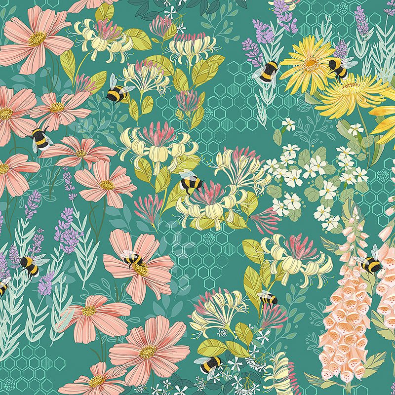 Pollinators Bee Garden Pond - Moda from Fort Worth Fabric Studio