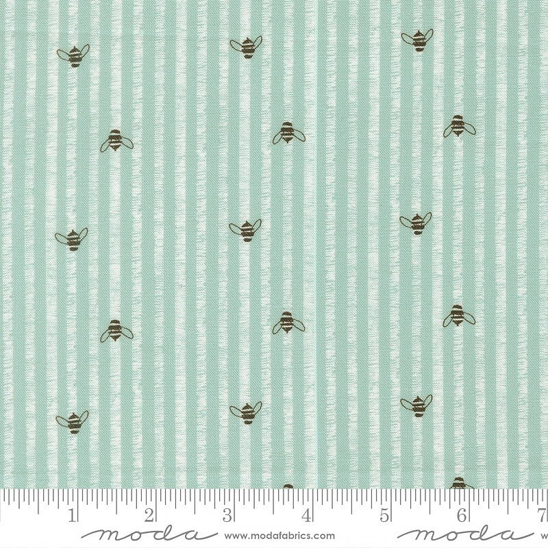 Pollinators Bee Stripes Stream - Moda from Fort Worth Fabric Studio