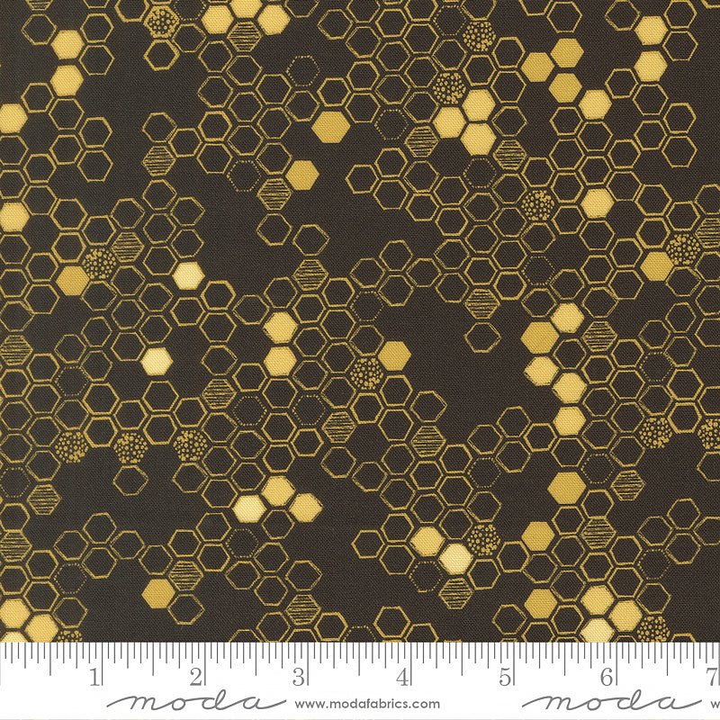 Pollinators Honeycomb Onyx - Moda from Fort Worth Fabric Studio