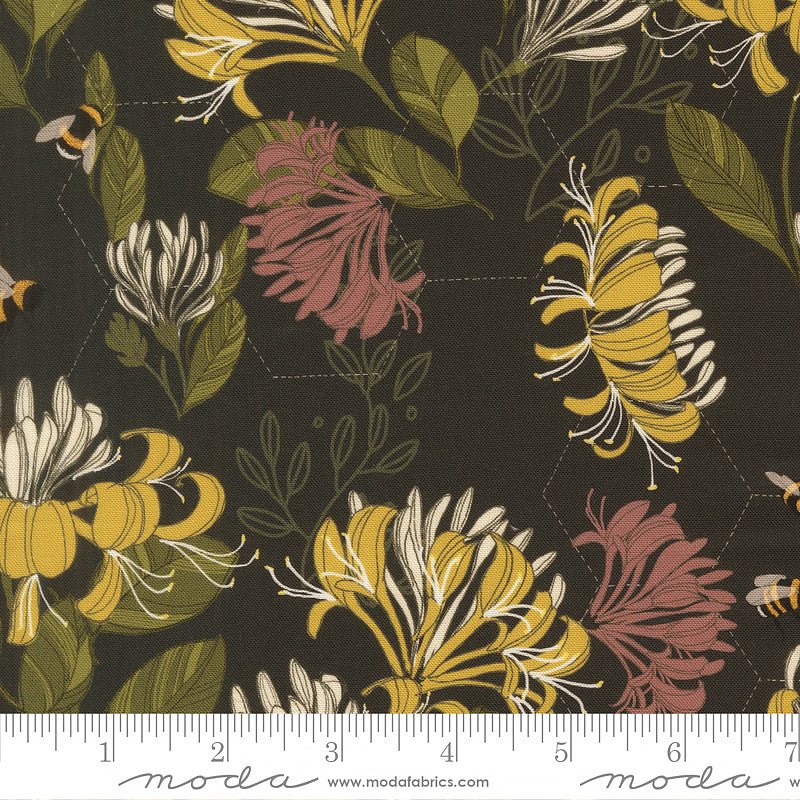 Pollinators Honeysuckle Florals Onyx - Moda from Fort Worth Fabric Studio
