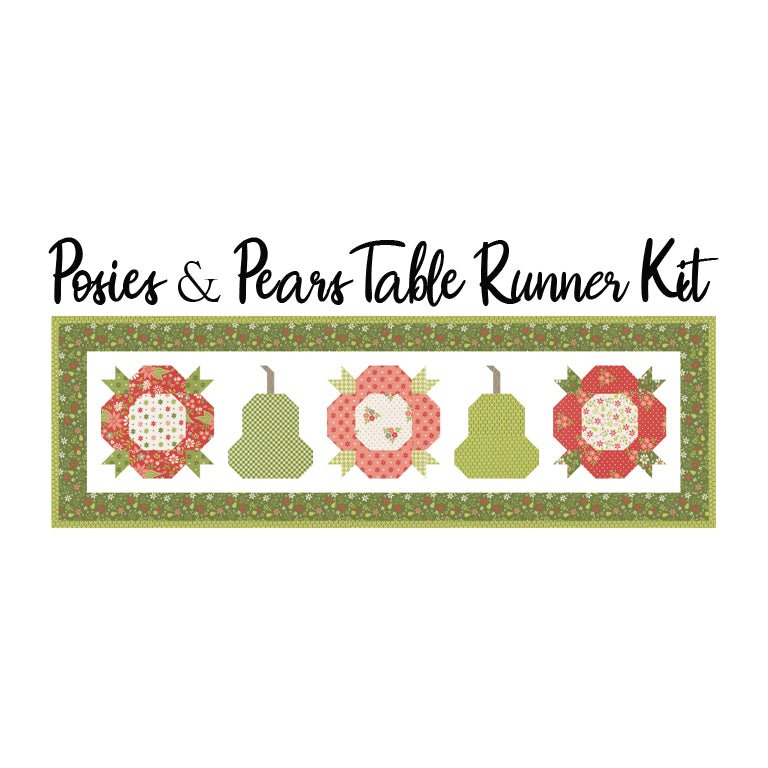 Posies & Pears Table Runner Kit with Poinsettia & Pear from Moda - Moda from Fort Worth Fabric Studio