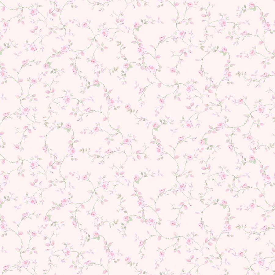 Pretty in Pink Rose Vines Lemonade - Timeless Treasures from Fort Worth Fabric Studio