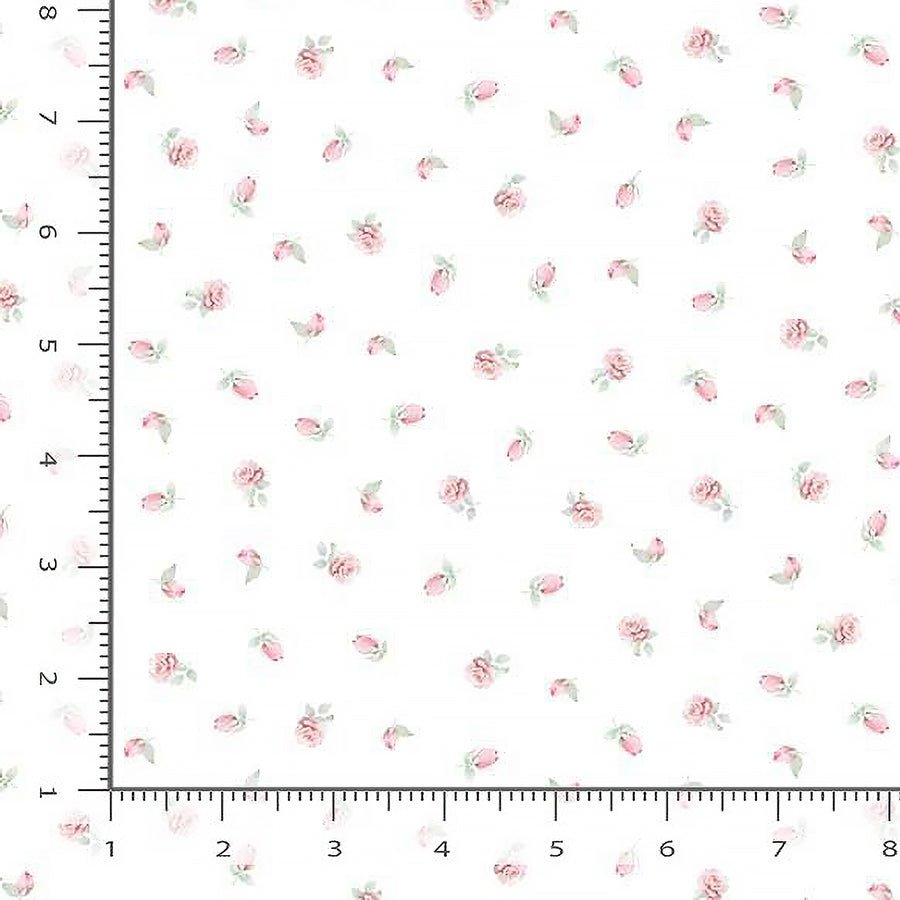 Pretty in Pink Rosebuds Buds - Timeless Treasures from Fort Worth Fabric Studio