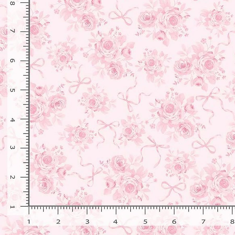 Pretty in Pink Tonal Rose Bouquets Pink - Timeless Treasures from Fort Worth Fabric Studio
