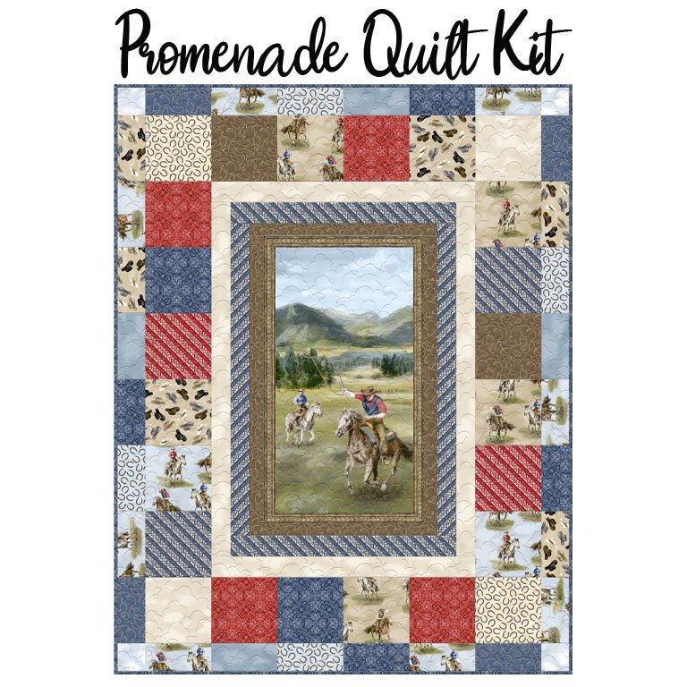 Promenade Quilt Kit with Riders on the Range from Wilmington - Wilmington Prints from Fort Worth Fabric Studio