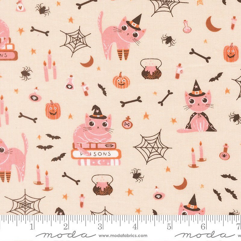 Purrs & Boos Cats Moonbeam – Remnant 38″ × 44″ - Moda from Fort Worth Fabric Studio