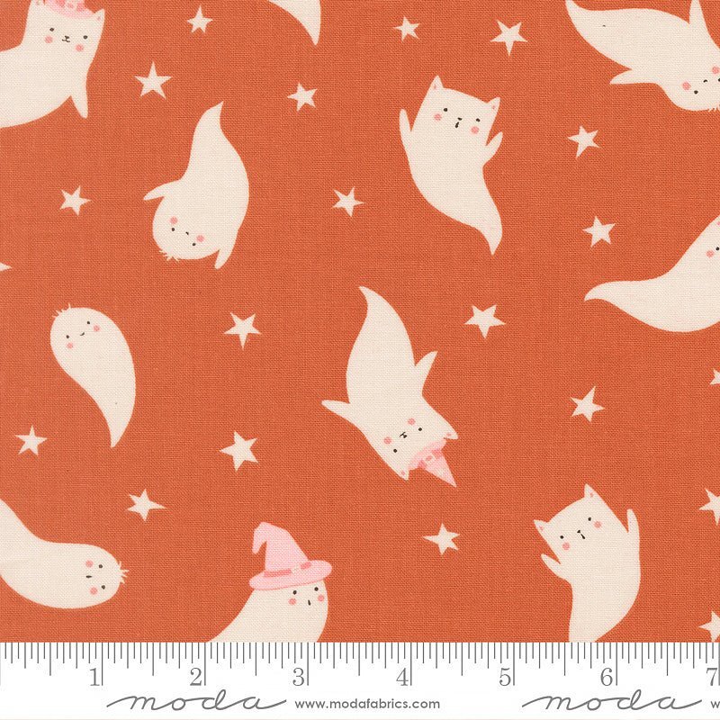 Purrs & Boos Ghosts Spice – Remnant 23″ × 44″ - Moda from Fort Worth Fabric Studio