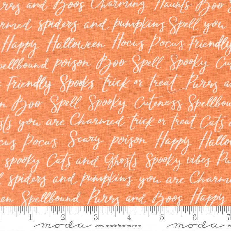 Purrs & Boos Text & Words Pumpkin - Moda from Fort Worth Fabric Studio