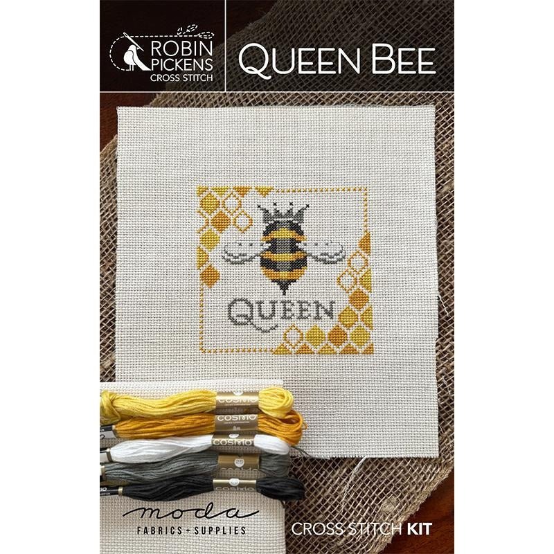 Queen Bee Cross Stitch Kit by Robin Pickens - Robin Pickens from Fort Worth Fabric Studio