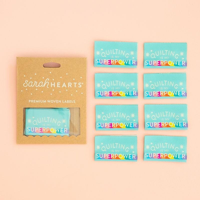 Quilting Is My Superpower Sew In Labels by Sarah Hearts - Sarah Hearts from Fort Worth Fabric Studio