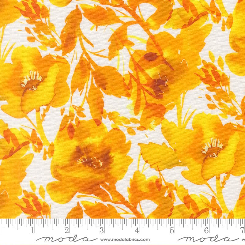 Radiant Poppies Sunshine - Moda from Fort Worth Fabric Studio