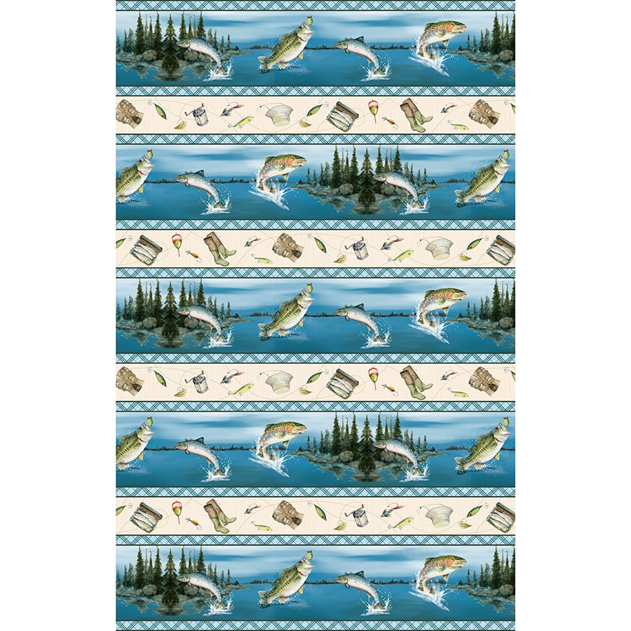Reeled In Repeating Stripe Multi - Wilmington Prints from Fort Worth Fabric Studio
