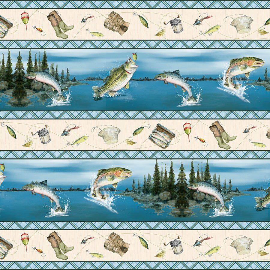 Reeled In Repeating Stripe Multi - Wilmington Prints from Fort Worth Fabric Studio
