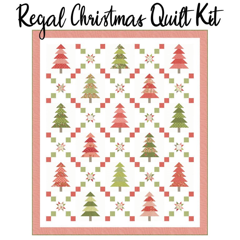 Regal Christmas Quilt Kit with Poinsettia & Pear from Moda - Moda from Fort Worth Fabric Studio