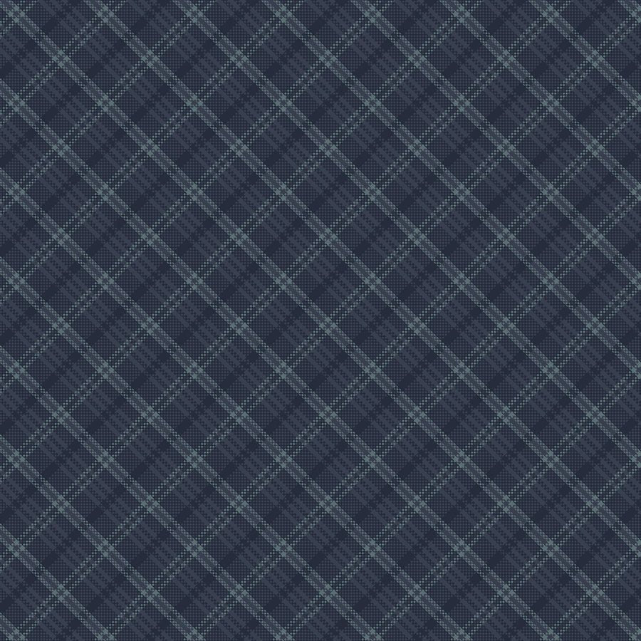 Return of the Blue Bird of Happiness Small Bias Plaid Navy - Henry Glass from Fort Worth Fabric Studio