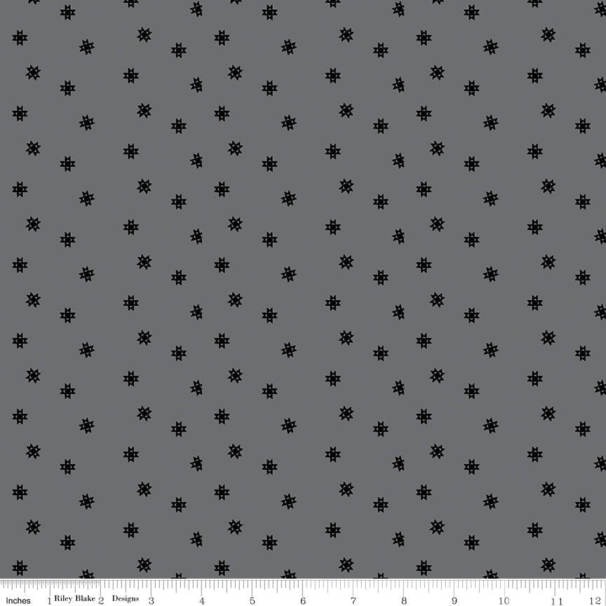 Riley Blake Blackout Ohio Star Gray FULL BOLT Special - Riley Blake from Fort Worth Fabric Studio