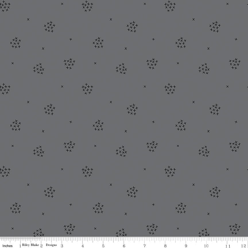 Riley Blake Blackout X's Gray FULL BOLT Special - Riley Blake from Fort Worth Fabric Studio