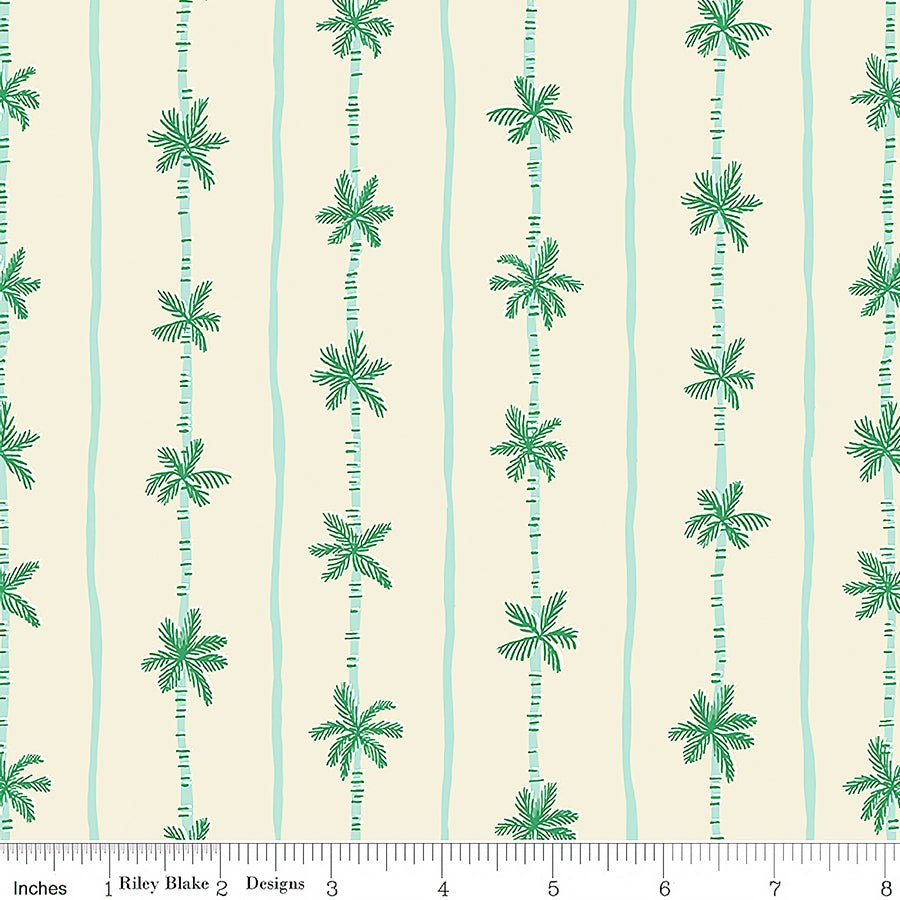 Riley Blake Forever Neverland Palm Stripe Sand Dollar 1 Yard Cut - Riley Blake from Fort Worth Fabric Studio