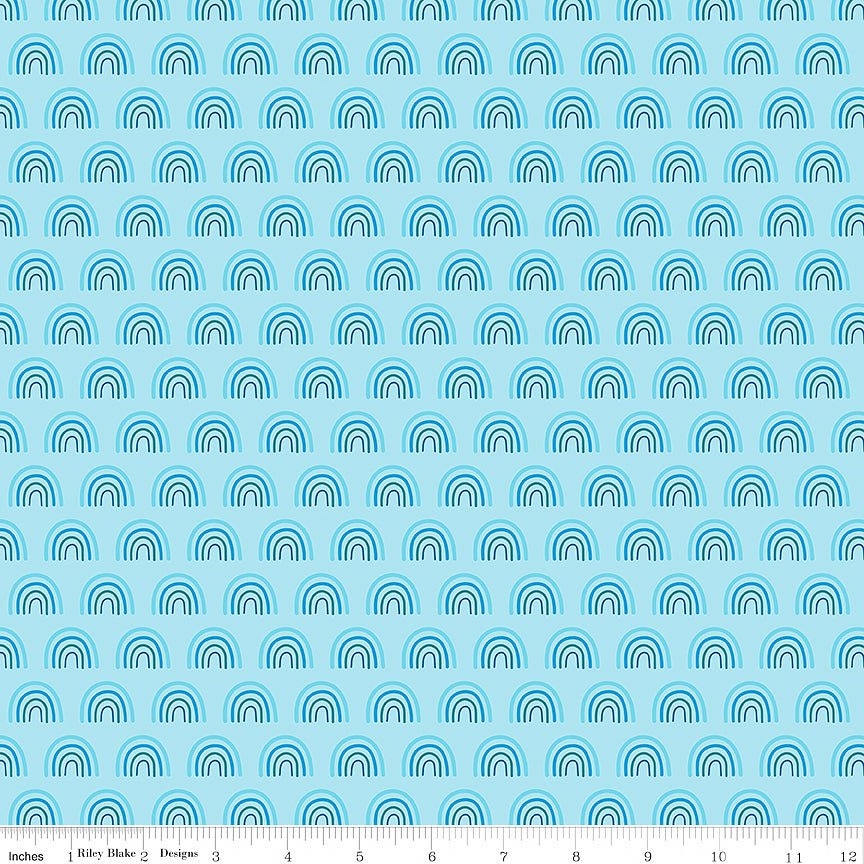 Riley Blake Two by Two Chasing Rainbows Sky 1 Yard Cut - Riley Blake from Fort Worth Fabric Studio