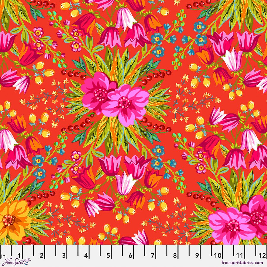 Riviera Terrace Red - Free Spirit from Fort Worth Fabric Studio