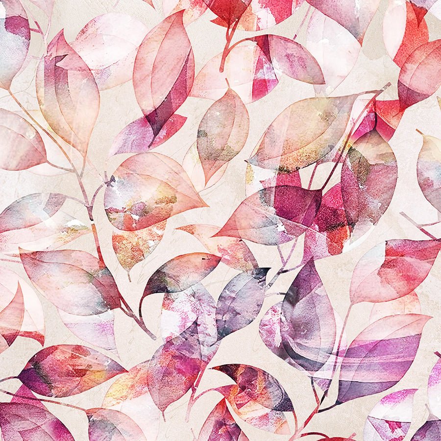 Rosé All Day Painted Leaves Raspberry - Studio E from Fort Worth Fabric Studio