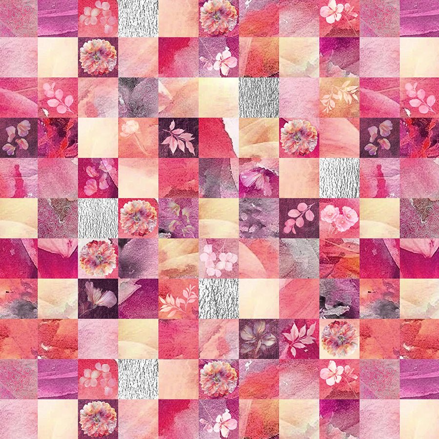 Rosé All Day Tiny Patchwork Fuchsia - Studio E from Fort Worth Fabric Studio