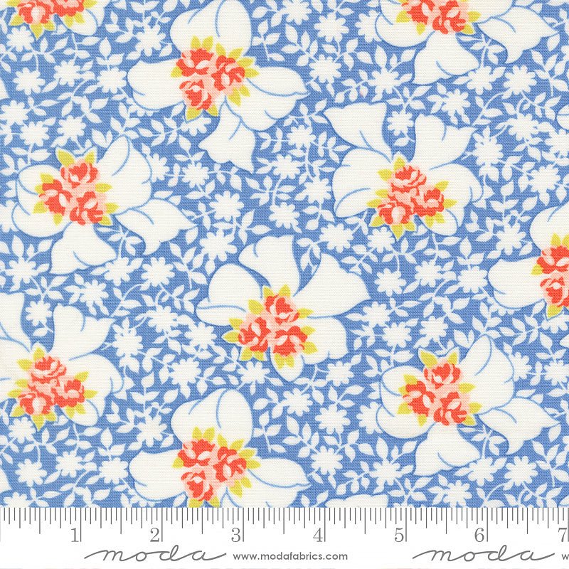 Rosie Apron Florals Blueberry - Moda from Fort Worth Fabric Studio
