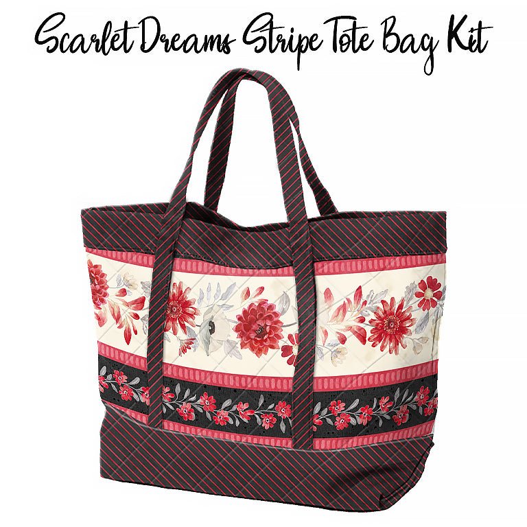 Scarlet Dreams Stripe Tote Bag Kit from Wilmington - Wilmington Prints from Fort Worth Fabric Studio