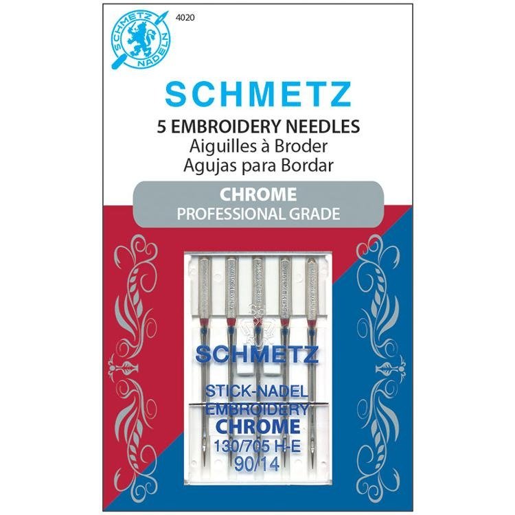 Schmetz Professional Grade Chrome Embroidery Machine Needles 90/14 - Schmetz from Fort Worth Fabric Studio