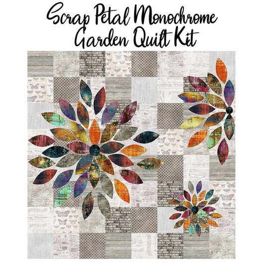 Scrap Petal Garden Quilt Kit with Tim Holtz Monochrome from Free Spirit - Free Spirit from Fort Worth Fabric Studio