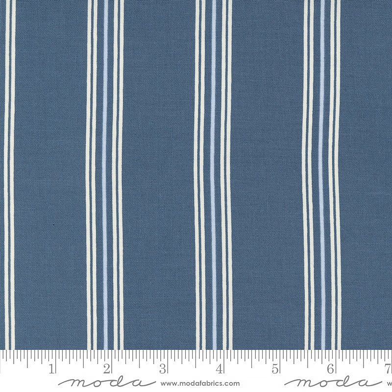 Seaglass Summer Seaside Stripes Indigo Sea - Moda from Fort Worth Fabric Studio