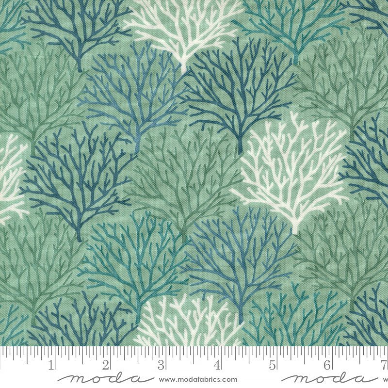 Seaside Coastal Coral Aqua - Moda from Fort Worth Fabric Studio