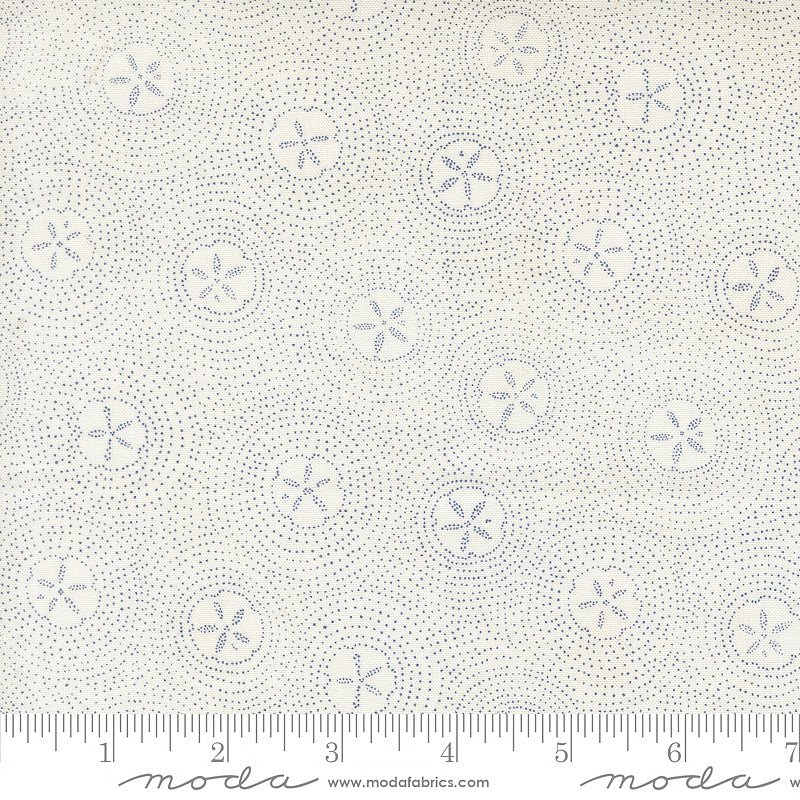 Seaside Sand Dollar Ripples Seafoam White - Moda from Fort Worth Fabric Studio