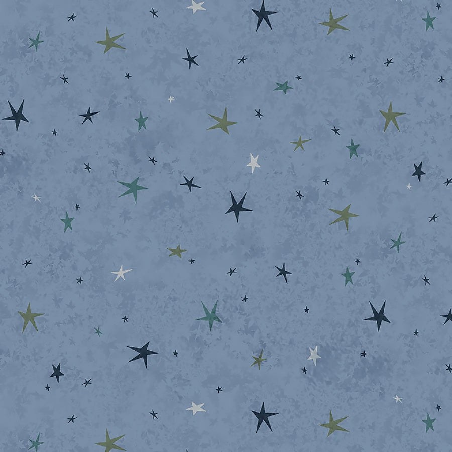 Seeing Stars Medium Blue - Henry Glass from Fort Worth Fabric Studio