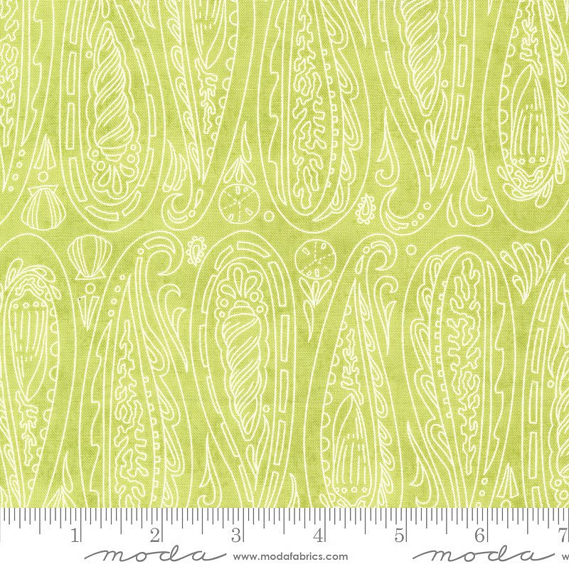 Serena Shores Paisley Shells Kelp - Moda from Fort Worth Fabric Studio