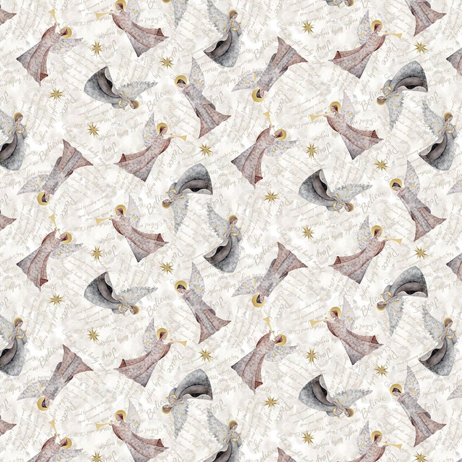 Silent Night Angels Silver - Blank Quilting from Fort Worth Fabric Studio