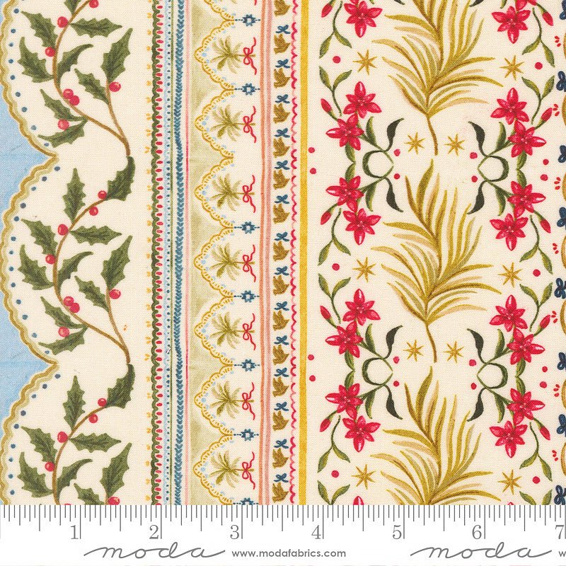 Silent Night Floral Stripes Lamb - Moda from Fort Worth Fabric Studio
