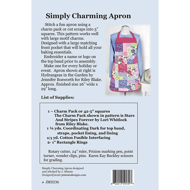 Simply Charming Apron Pattern by J. Minnis Designs - J. Minnis Designs from Fort Worth Fabric Studio