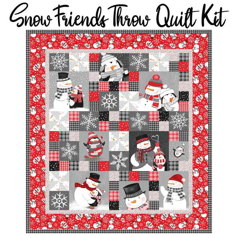 Snow Friends Throw Quilt Kit with The Cool Club Flannel from Studio E - Studio E from Fort Worth Fabric Studio