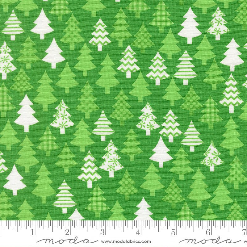 Snow Time Christmas Trees Evergreen - Moda from Fort Worth Fabric Studio
