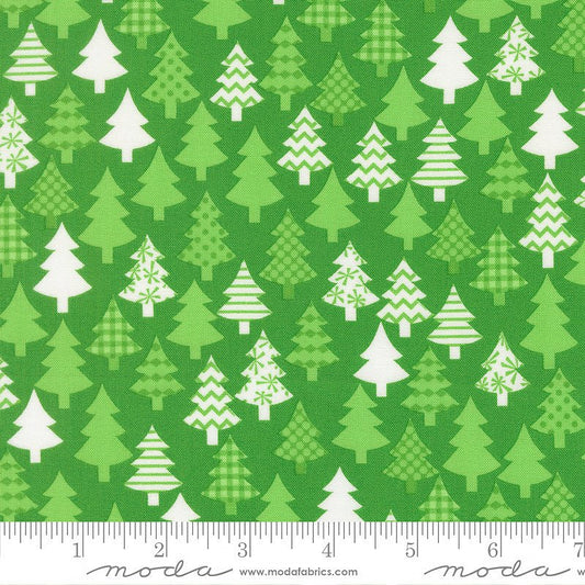 Snow Time Christmas Trees Evergreen - Moda from Fort Worth Fabric Studio
