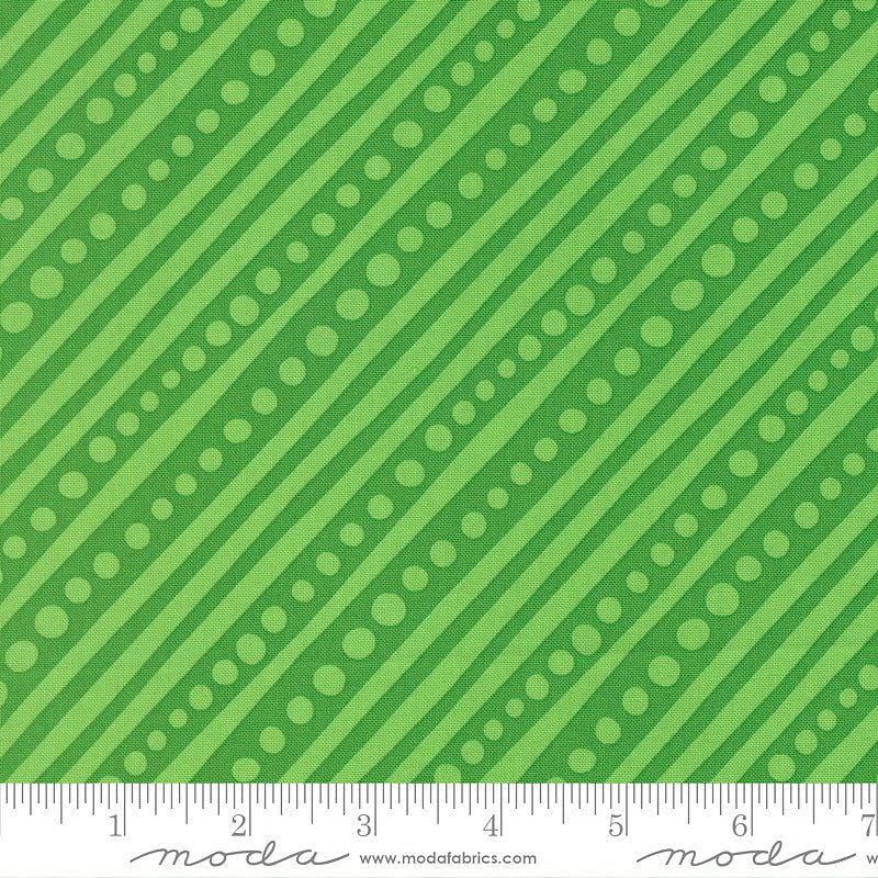 Snow Time Dotted Stripes Hollyleaf - Moda from Fort Worth Fabric Studio