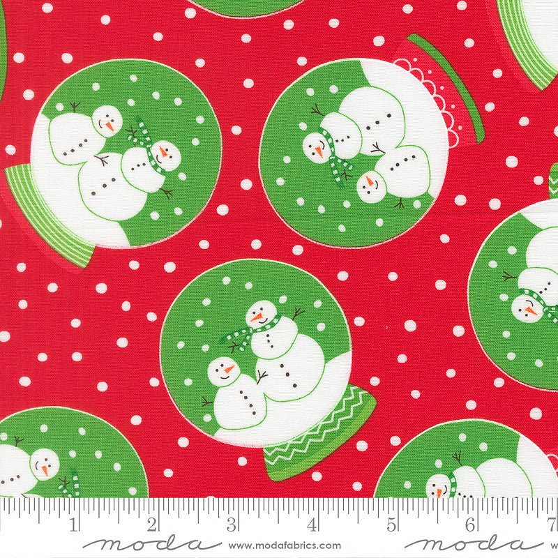 Snow Time Snow Globes Poinsettia Red - Moda from Fort Worth Fabric Studio