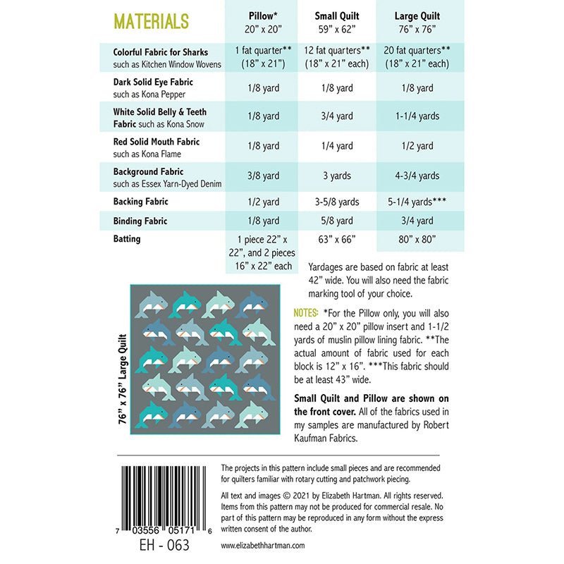Social Sharks Quilt Pattern by Elizabeth Hartman Pattern by Elizabeth Hartman