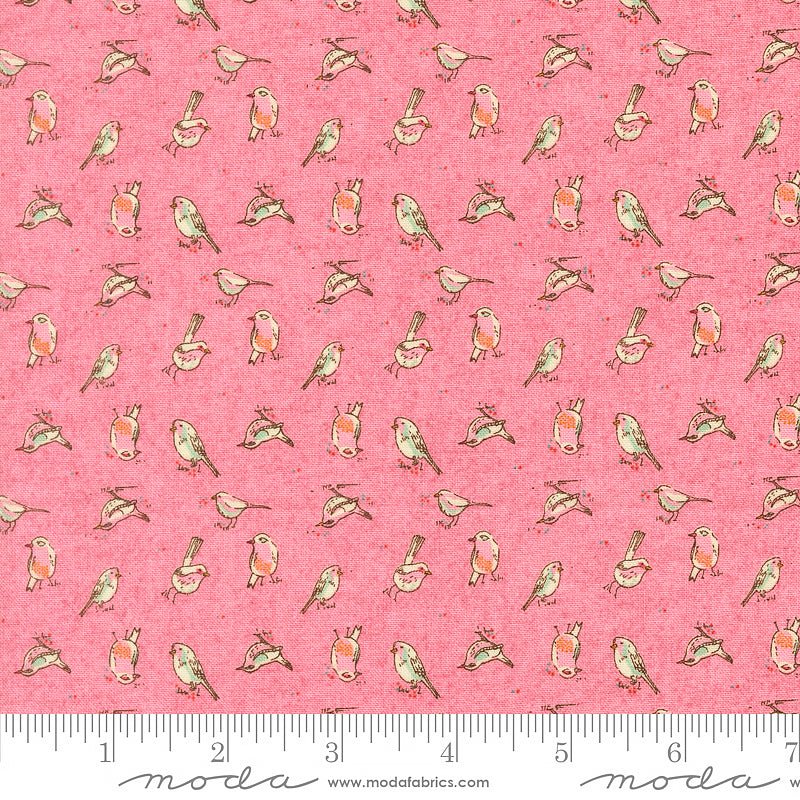 Sorrel Novelty Birds Blush - Moda from Fort Worth Fabric Studio