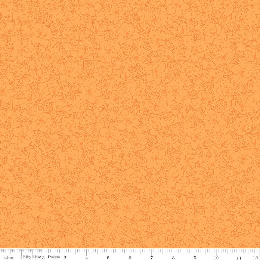 Southern Charm Magnolia Tonal Orange - Riley Blake from Fort Worth Fabric Studio